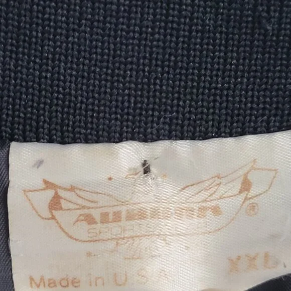 Vintage Auburn Sportswear Men's Black Corvette Satin Bomber Jacket Size XXL